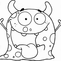 Terrific Silly Monster Coloring Pages At Free Printable Drawings Funny Cartoon Happy Monsters Halloween