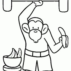 Get This Printable Funny Coloring Pages Kids Monkeys Monkey Baby Drawing Print Fit