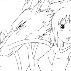 Super Studio Coloring Pages At Free Download Spirited Away Drawing Drawings Book Draw Castle Para Line Color