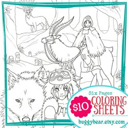 Studio Coloring Book Digital Download Six Sheet