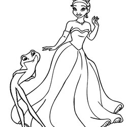 Tremendous Printable Princess Coloring Pages For Kids Frog And The