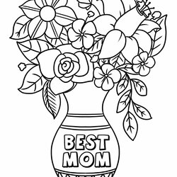 Smashing Mothers Day Coloring Page Free Printable Pages