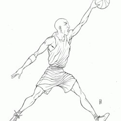 Worthy Coloring Pages For Michael Jordan Home Air Drawing Printable Dunk Shoes Dunking Kobe Bryant Color