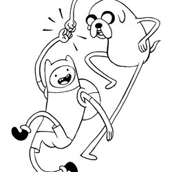 Sterling Adventure Time Coloring Pages Best For Kids Finn Jake Color Print Cartoon Jack Friend Printable