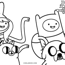 Marvelous Free Printable Adventure Time Coloring Pages For Kids Characters