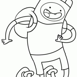 Smashing Adventure Time Coloring Pages Best For Kids Printable Finn Fin Drawing Draw Human Boy Step Print