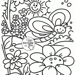 Superb Spring Coloring Pages Toddlers Home Kids Printable Preschool Springtime Sheets Kindergarten Drawing