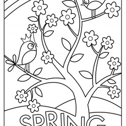 Admirable Spring Coloring Pages Printable Archives Kids Sheets Easter Flowers Colouring Sweet Print Tree