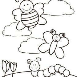 Springtime Coloring Page Kindergarten Pages Preschool Spring Worksheets Themed Kids Color Time Colouring