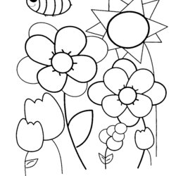 Tremendous Simple Spring Color Pages Coloring Printable Com Preschool Seasons Colouring Print