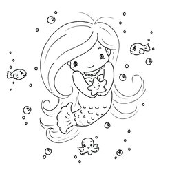 Magnificent Cute Coloring Pages Mermaids Unicorn