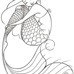 Super Stunning Mermaid Coloring Pages Cute Detailed