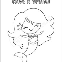 Peerless Cute Mermaid Coloring Pages For Kids Cassie Unicorn Easy Page