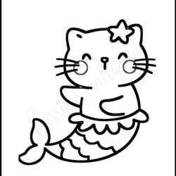 Cool Cute Mermaid Coloring Pages For Kids Cassie Unicorn Hello Kitty Page