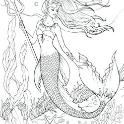 Preeminent Cute Mermaid Coloring Pages At Free Printable Realistic Sofia Adults Mermaids Intricate Color