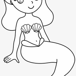 Pics Of Cute Mermaid Coloring Pages Cartoon Transparent Sketch Automatically Creativity
