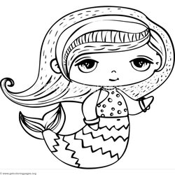 Capital Cute Mermaid Coloring Pages At Free Printable