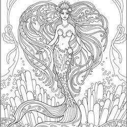 Get This Realistic Mermaid Coloring Pages For Adult