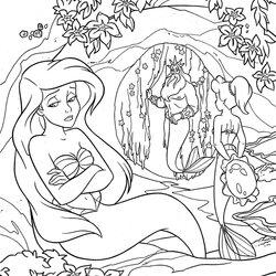 Mermaid Coloring Pages At Free Printable Little Disney Ariel Melody Adults Elsa Color Adult Mermaids Princess