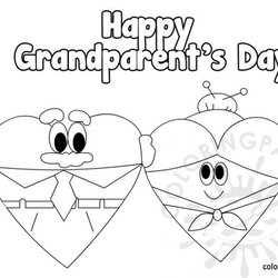 Wonderful Happy Day Coloring Sheets Page Grandparents Grandparent Grandpa