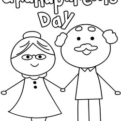 Brilliant Free Grandparents Day Coloring Sheet Card Cards Simple Print Page