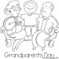 Preeminent Happy Grandparents Day Coloring Page Printable Pages Grandma Grandfather Parents Grand Sheet