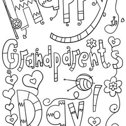 Smashing Happy Grandparents Day Coloring Page With The Words Grandparent Crafts Poem
