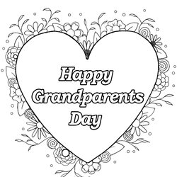 Excellent Grandparents Day Parents Adult Coloring Pages Happy Heart Kids Printable Children Color Flowers