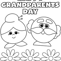 Matchless Happy Grandparents Day Printable Greeting Card Coloring Cards Print Page Flowers