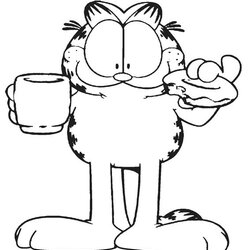 Magnificent Printable Garfield Coloring Pages To Kids Thanksgiving Choose Board
