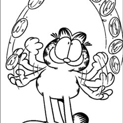 Preeminent Garfield Coloring Pages Learn To Para Cartoon Movie Color Book Print Disney