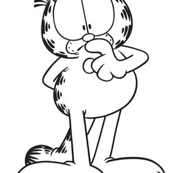 Terrific Coloring Pages Garfield Page For Kids
