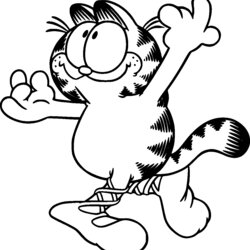 Excellent Garfield Coloring Pages Cat Results Thanksgiving Kids