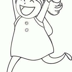 Capital Happy Coloring Page Home Girl Pages Color Kids Print Girls Popular