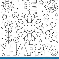 Wizard Happy Coloring Page Black And White Vector Illustration Stock Preview
