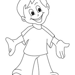 Very Good Happy Coloring Page Download Free For Kids Best Boy Pages Girl Emotions Person Kid Drawing Feeling