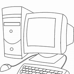Worthy Computers Coloring Pages Computer Color Cl