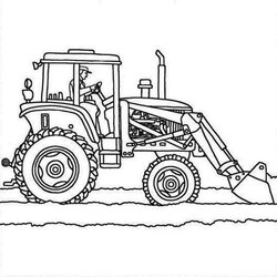 Magnificent Tractor Plows Coloring Page Online Printable Pages Plow Truck Drawing Farm Loader Front End