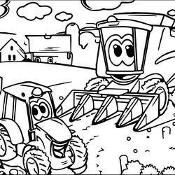 High Quality Tractor Coloring Pages At Free Printable John Deere Print Tractors Color Trailer Farm Cute