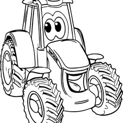 Preeminent Tractor Coloring Pages At Free Printable Deere John Combine Simple Kids Hurricane Tractors Drawing