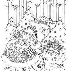 Tremendous Christmas Coloring Pages For Adults Best Kids Santa By Mary