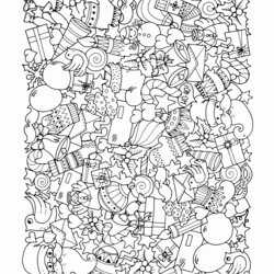 Smashing Christmas Doodle Coloring Sheet For Adults Pages Printable Com Adult Print Look Other Find
