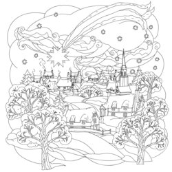 Preeminent Christmas Coloring Pages For Adults Best Kids Winter Scene