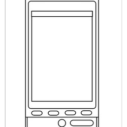 Cellphone Coloring Page Transparent Phone Cell Pages Color Miscellaneous Sheets Sheet Print Popular Library