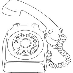 Matchless Telephone Coloring Page At Free Printable Old Phone Template Drawing Pages Outline Color Sketch