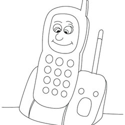 Cell Phone Coloring Page At Free Download Pages Phones Popular Color Kids Printable Print