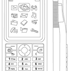 Swell Cellphone Drawing At Explore Collection Of Coloring Phone Cell Pages Mobile Clip Library Comments Use