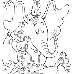 Free Printable Dr Seuss Coloring Pages Horton Birthday Happy Friends
