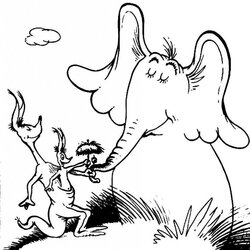 Cool Dr Seuss Coloring Pages Printable Free Home Horton Hears Who Sheets Popular Kids Colouring
