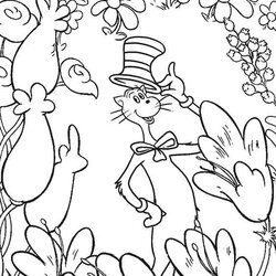 Free Printable Dr Seuss Coloring Pages For Kids Hop Pop Cat Color Hat Hip Sheets Dance Print